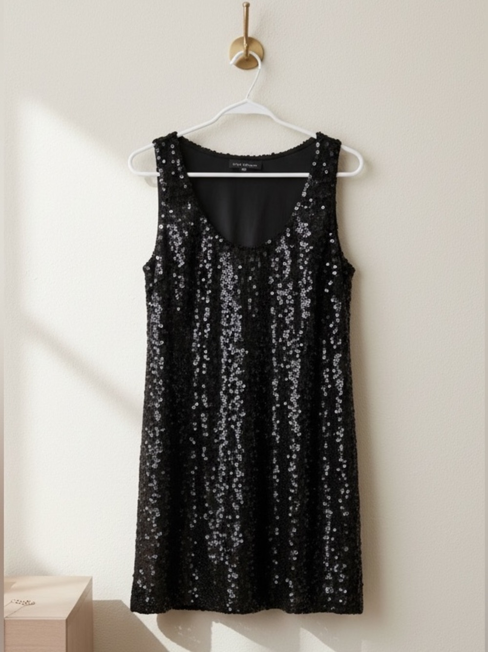 Urban Behavior Black Sequin Tank Top Mini Dress Top Size M